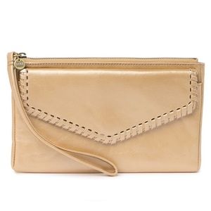 New Hobo Leather Wallet Wristlet Gold Dust (B6)